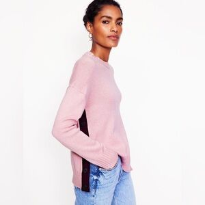 Boden Zia Hano Button Side Jumper (Sweater) in Pink Quartz Cashmere & Wool Blend